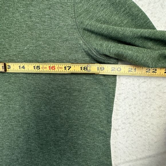 Hiyiyezi Sweatshirt Women Green Small Long Sleeve Crew Neck Pullover Curved Hem - Picture 7 of 8